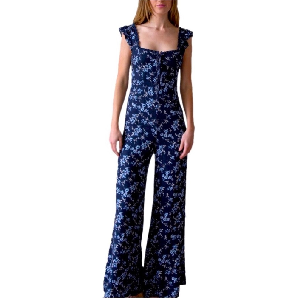 Shabby Chic blue meadow lace jumpsuit